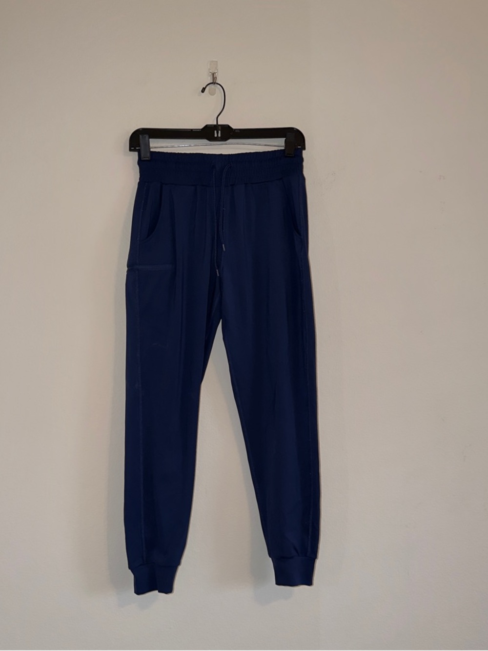 Women's Navy Drawstring Jogger Pants with Side Pockets